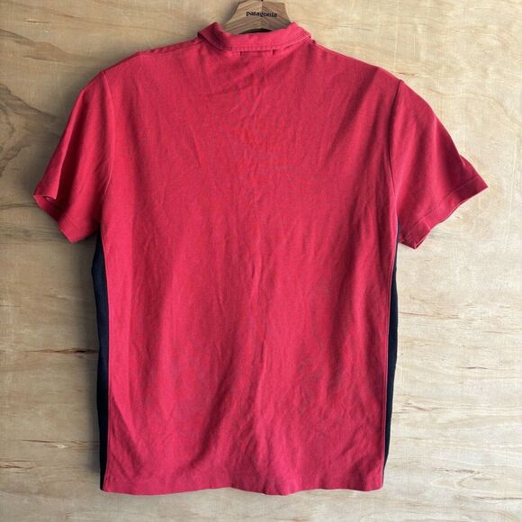 Men's XL Red Polo Ralph Lauren 1/4 Zip Short Sleeve Pull Over Black Pony - Picture 2 of 5